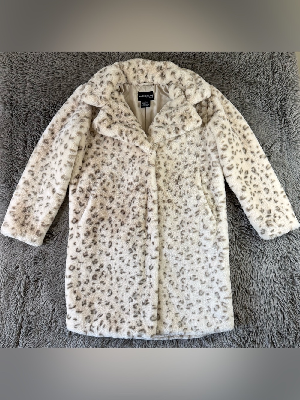 Mark Edwards Studio Faux Fur Leopard Print Coat Women’s Medium